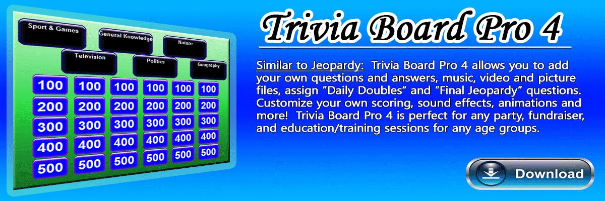 Trivia Board Pro 4 Software Game