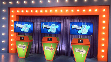 game show buzzer podium