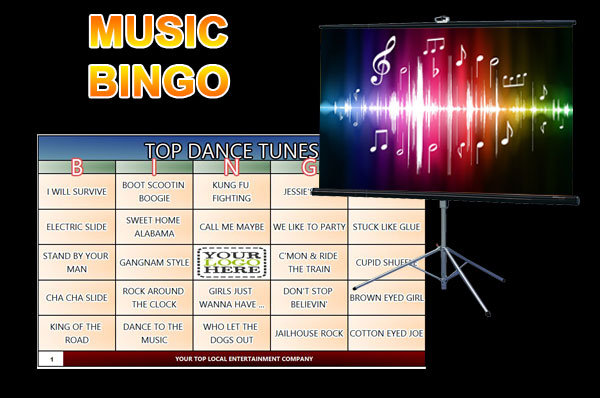 Music Bingo Game Jukebox Bingo Rock And Roll Bingo - c'mon ley i tgo roblox id